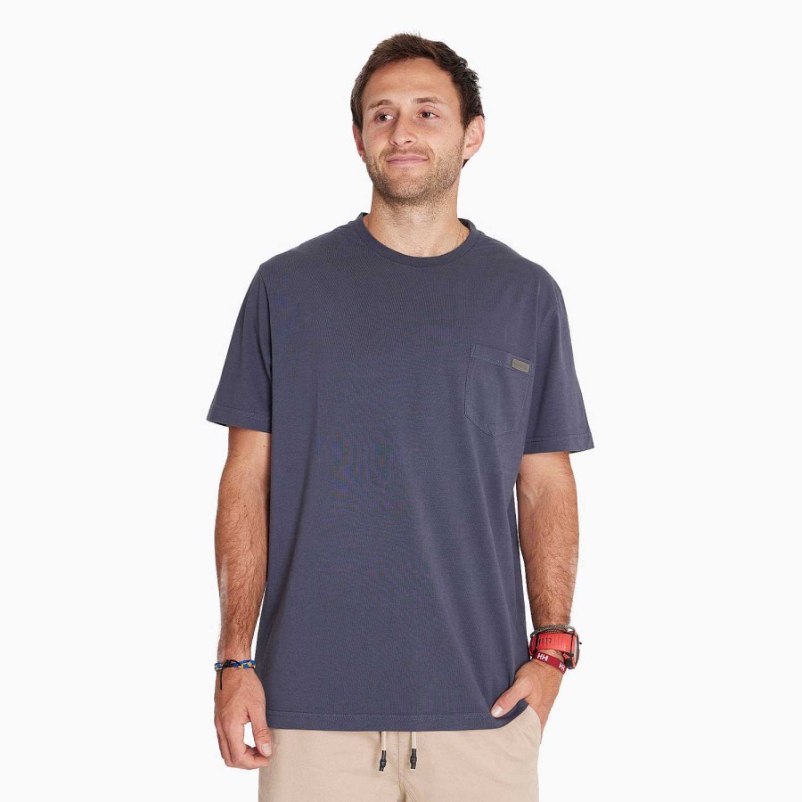 MEN Rockford T-shirts | Men's T-shirt Short Sleeves With Pocket Dark Blue Merrell India Ink