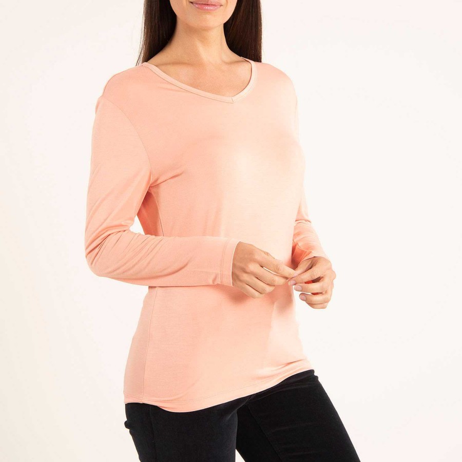 WOMEN Rockford T-shirts | First Bamboo Women's First Layer Peach