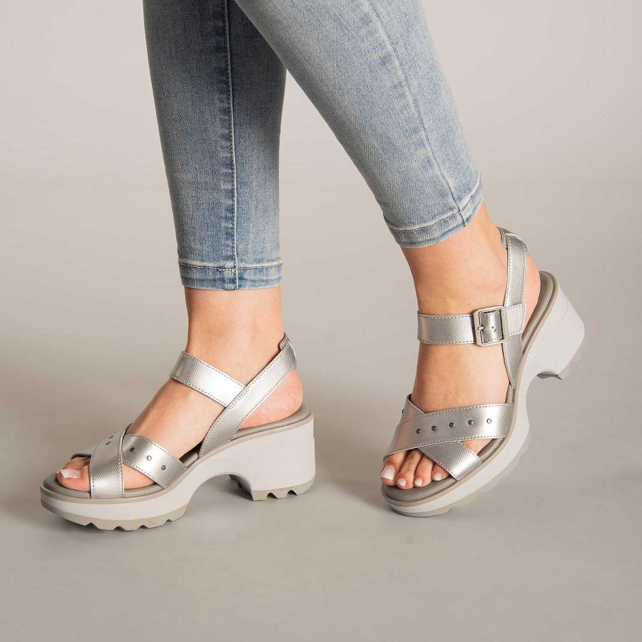 WOMEN Rockford Sandals | Skywatcher Gray Cat Women's Casual Sandal Silver