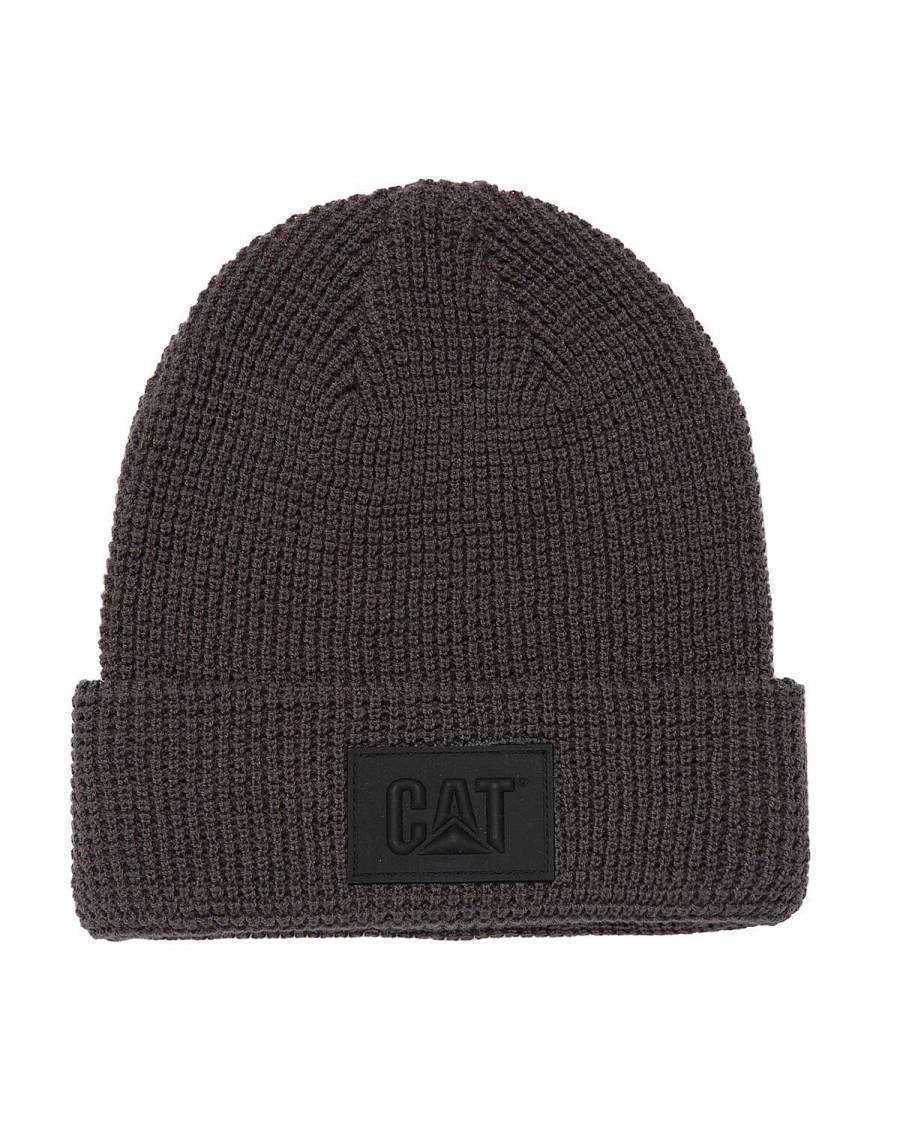 MEN Rockford Caps and JocNews | Casual Unisex Grid Knit Recycled Beanie Gray Cat Magnet