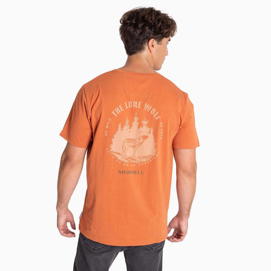 MEN Rockford T-shirts | Back Print Men's T-shirt Terracotta