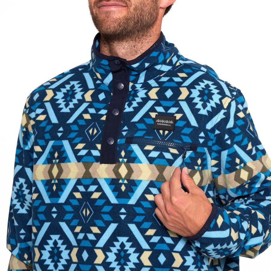 MEN Rockford Fleece and Softshells | Fleece Men's Micropolar Knitted Multicolor Merrell Full Print 1