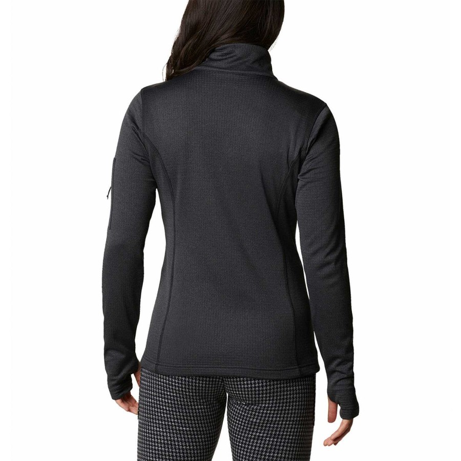 WOMEN Rockford Fleece and Softshells | W Park View Grid Fleece 1/2 Zip (010) Black