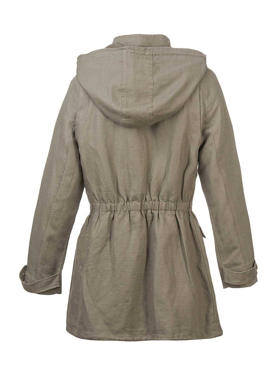 WOMEN Rockford Jackets and Parkas | Women's Organic Linen Jacket Cape Olive Rockford sage