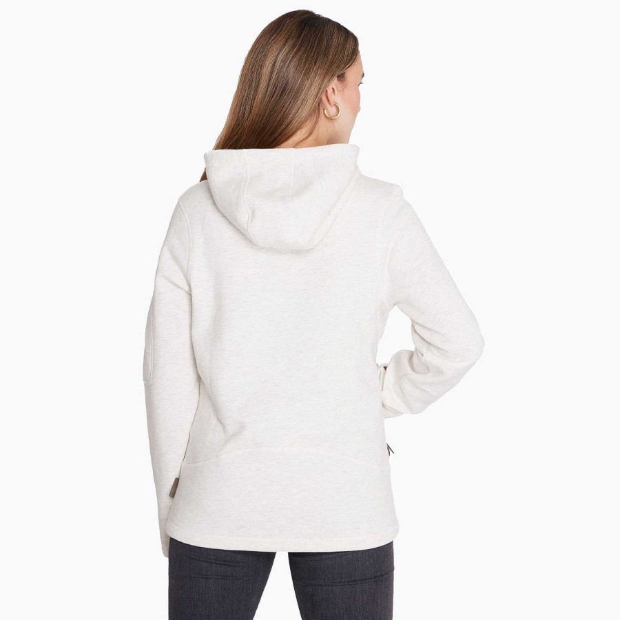 WOMEN Rockford Polerones | Poleron Mujer Full Zipper Sweatshirt White Merrell Cloud Dancer Melange