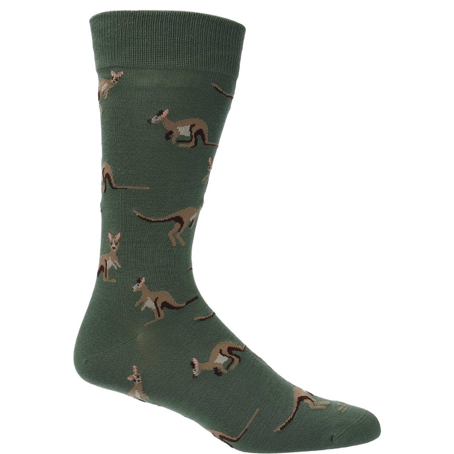 MEN Rockford Socks | Men's Bamboo Sock Kangaroo Green Rockford Green