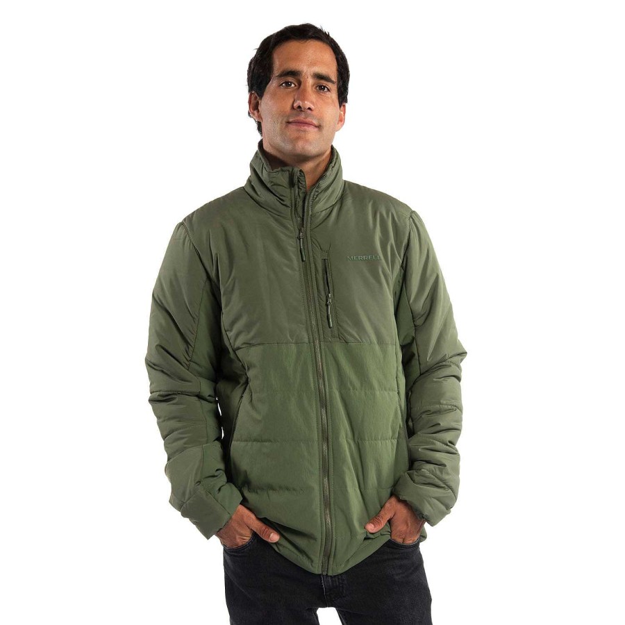 MEN Rockford Jackets and Parkas | Men's Zipper Block Parka Rifle Green