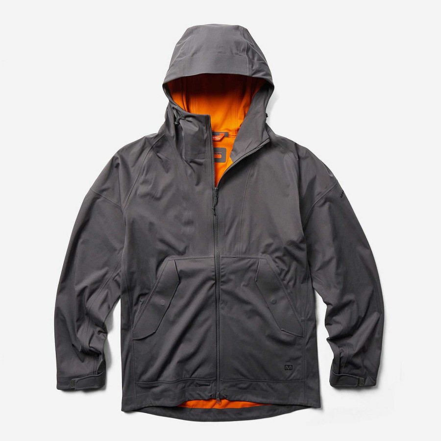 MEN Rockford Jackets and Parkas | Men's Whisper Rain Shell Raincoat Asphalt