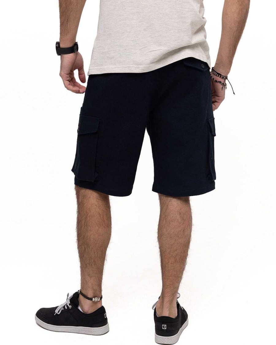 MEN Rockford Shorts | Men's Casual Shorts Utility Canvas Cargo Short Blue Cat Detroit Blue