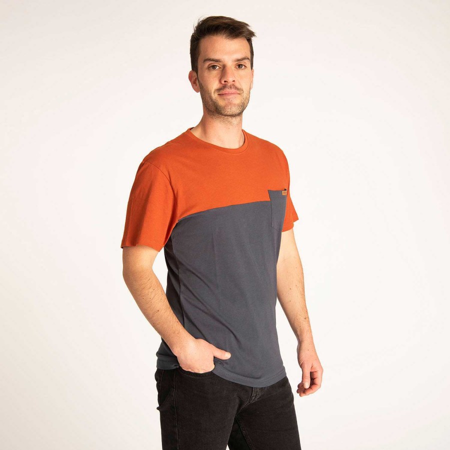 MEN Rockford T-shirts | Color Block Men's T-shirt Potters Clay