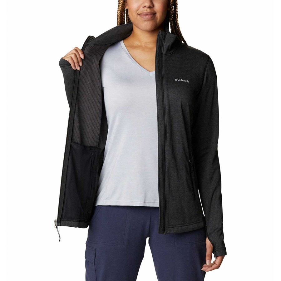 WOMEN Rockford Fleece and Softshells | W Park View Grid Fleece 1/2 Zip (010) Black