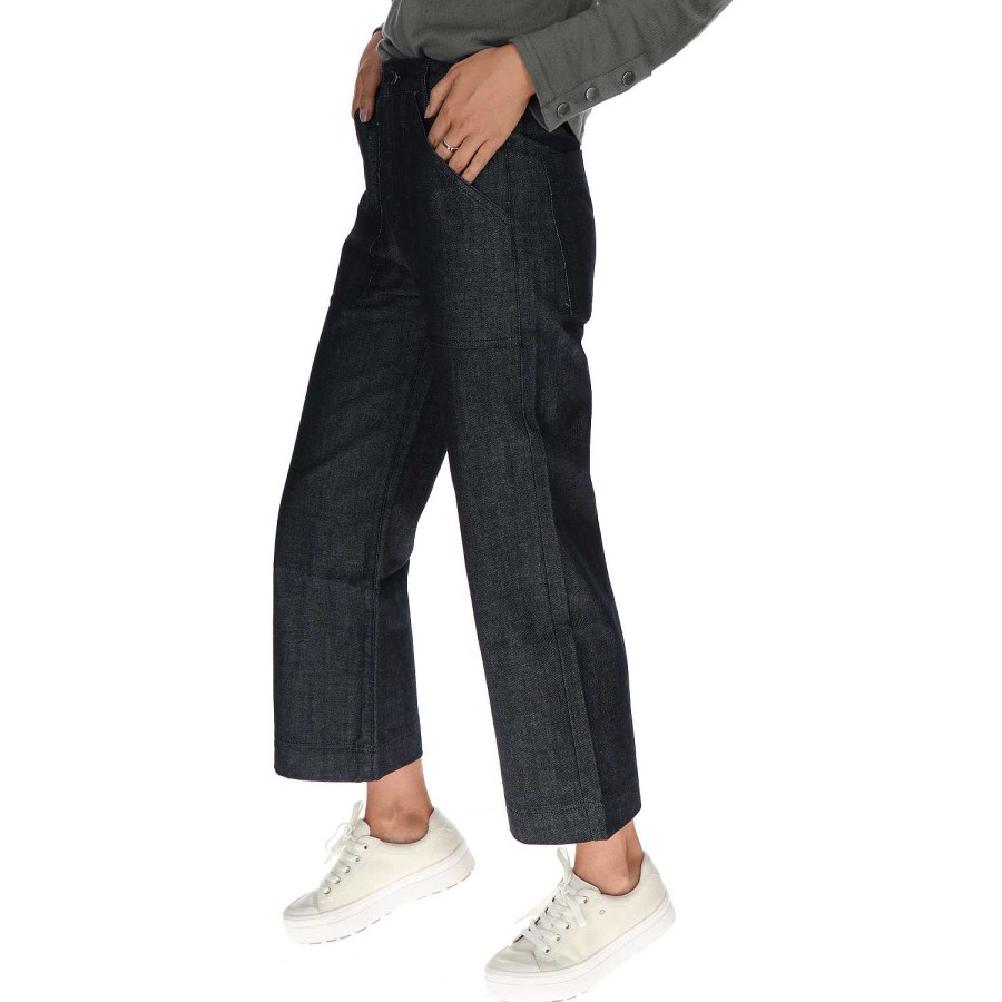 WOMEN Rockford Pants and Jeans | Women's Crop Palazzo Pants Dark Indigo