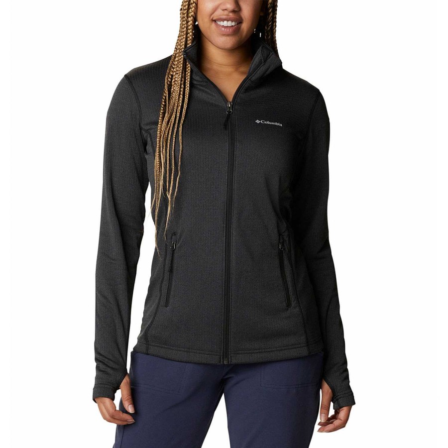 WOMEN Rockford Fleece and Softshells | W Park View Grid Fleece 1/2 Zip (010) Black