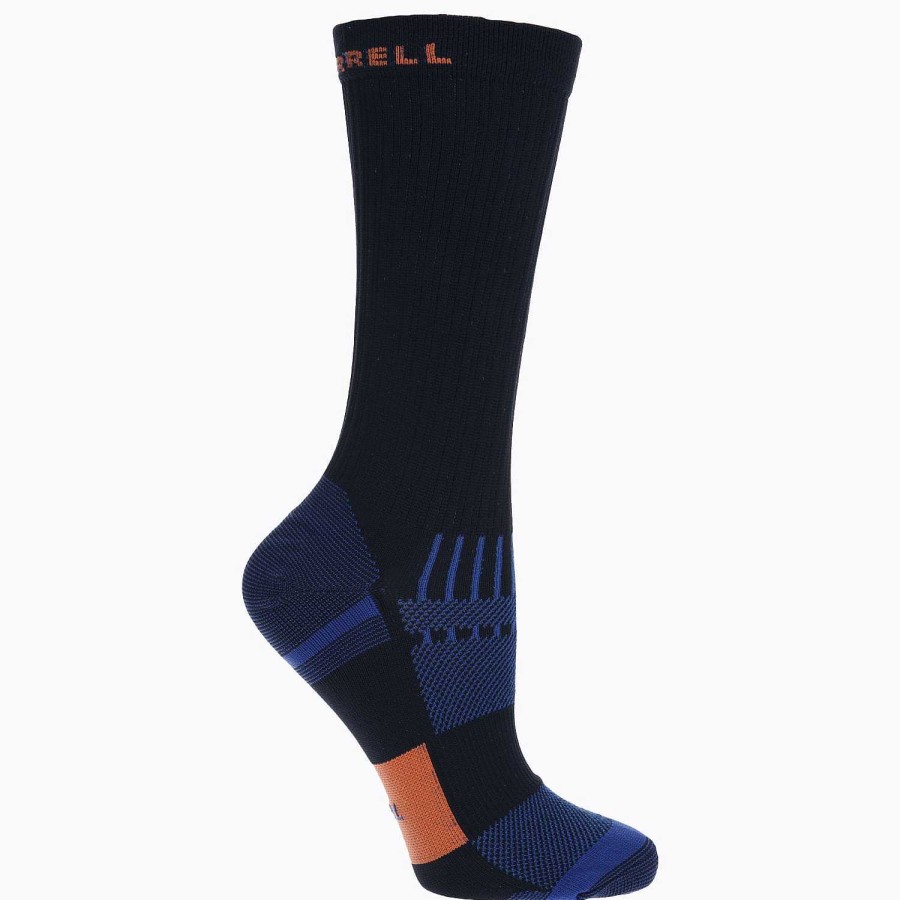 MEN Rockford Socks | Unisex Trail Runner Light Crew Sock Dark Blue Merrell Navy