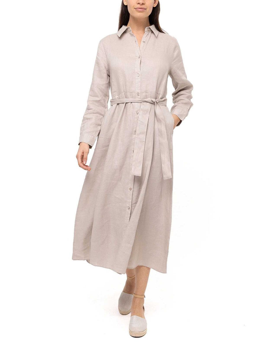 WOMEN Rockford Dresses and Jumpsuits | Women's Organic Linen Dress Sandro Beige Rockford Sandshell