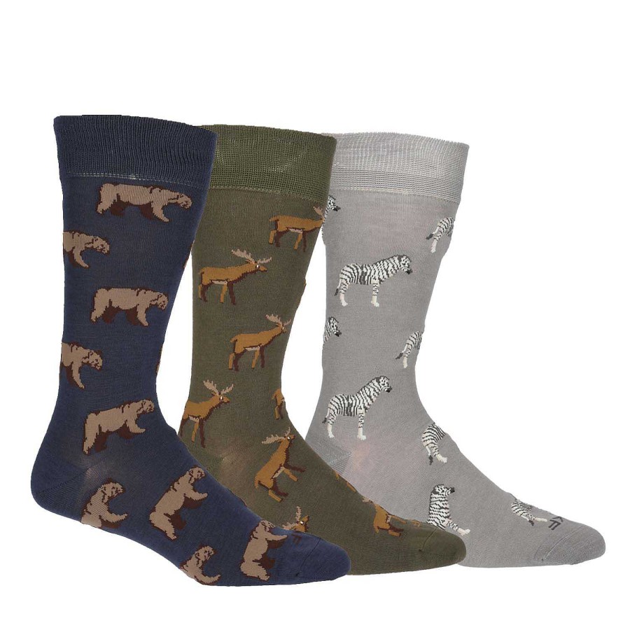 MEN Rockford Socks | Men's Bamboo Socks Animal Pack Multi