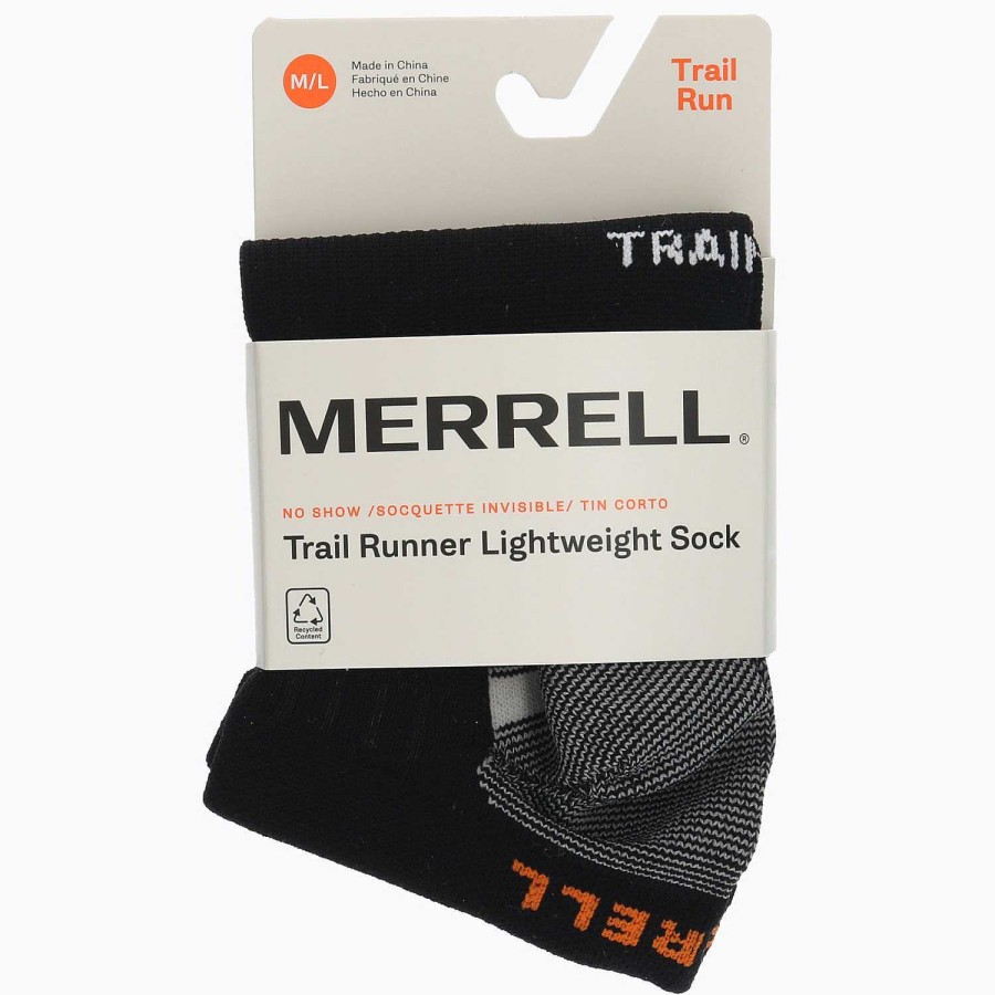 MEN Rockford Socks | Unisex Trail Runner Light No Show Sock Black Merrell Black