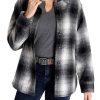 WOMEN Rockford Blouses | Belcastel Wool Women's Overshirt Black Tartan