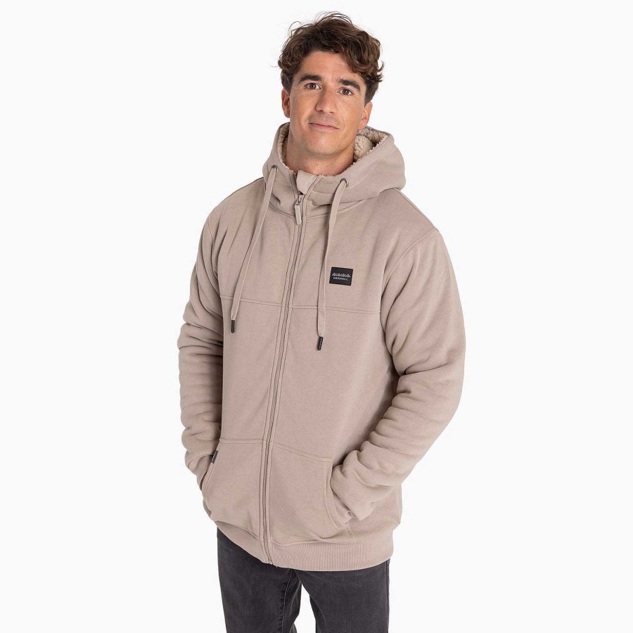 MEN Rockford Polerones | Men's Cotton Sherpa Sweater Aluminum