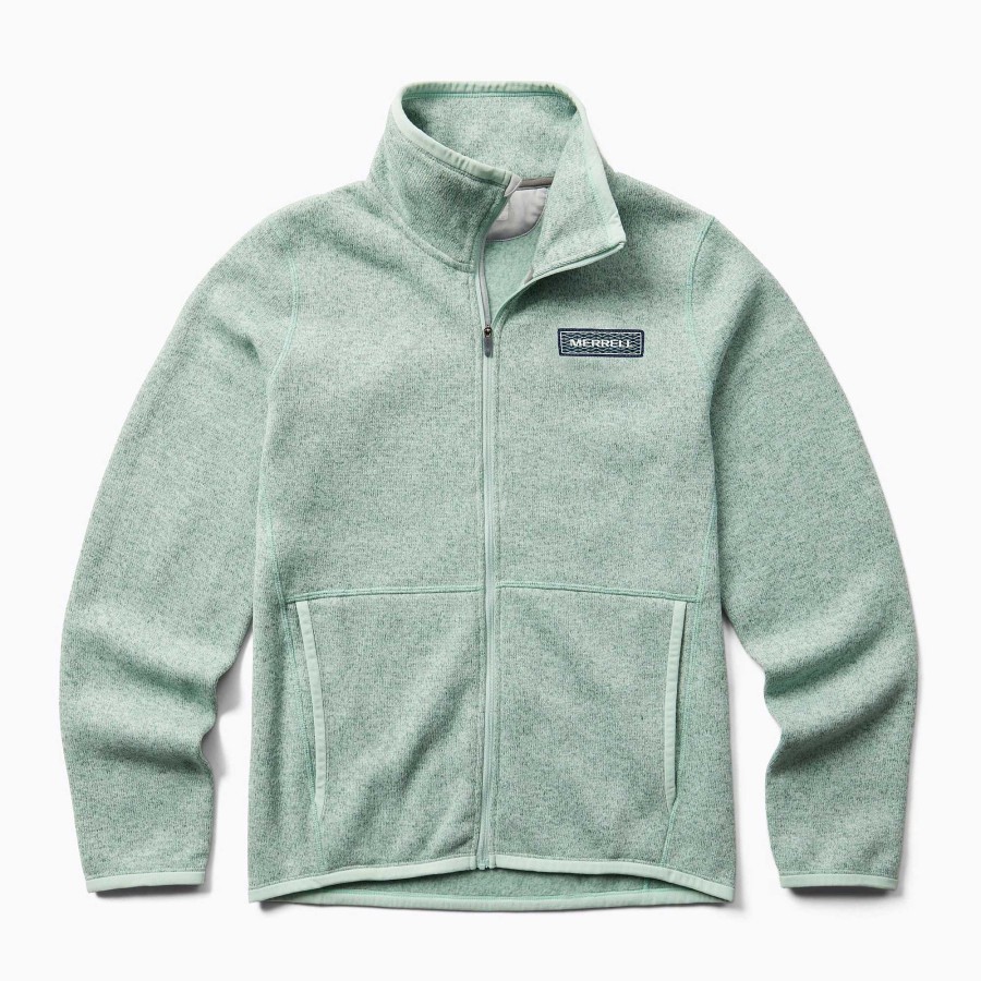 WOMEN Rockford Fleece and Softshells | Polar Women's Sweater Weather Full Zip Mint Merrell Mineral Heather