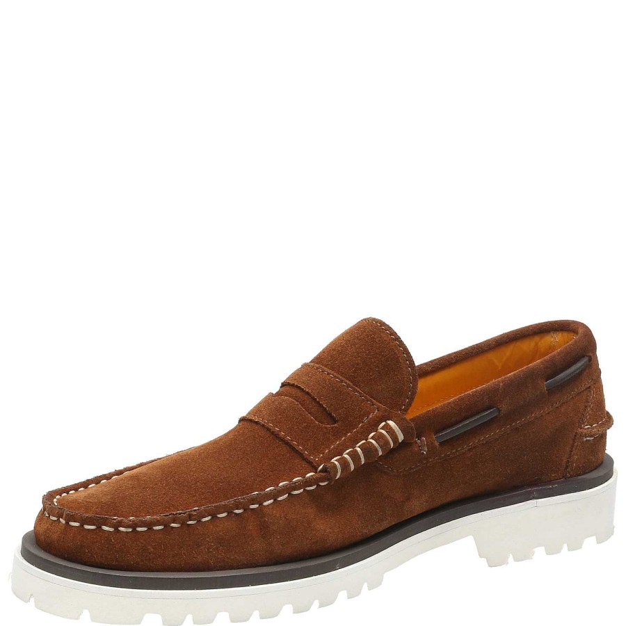 MEN Rockford Moccasins | Men's Leather Moccasin Piave Brown Rockford Cognac