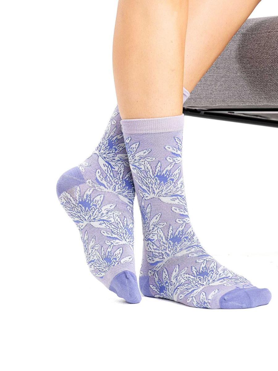 WOMEN Rockford Socks | Flowsilv Women's Bamboo Socks Lavender