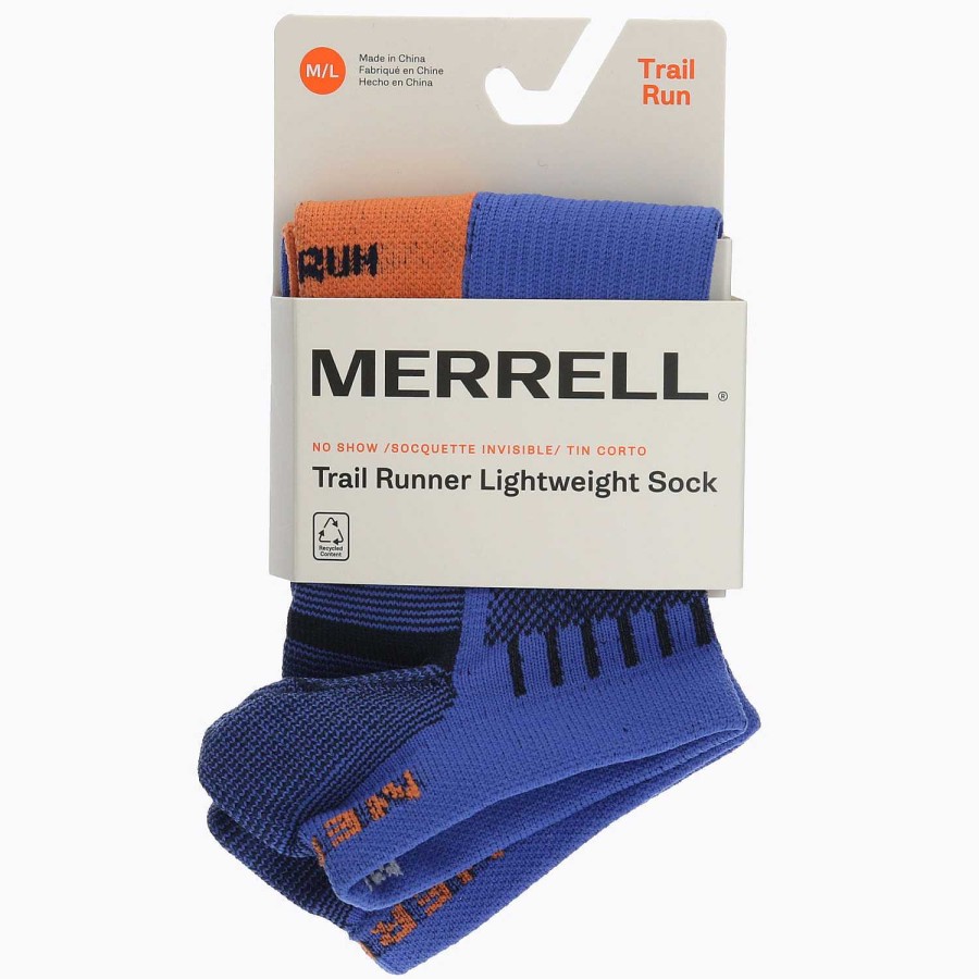 MEN Rockford Socks | Unisex Trail Runner Light No Show Sock Blue Merrell Blue