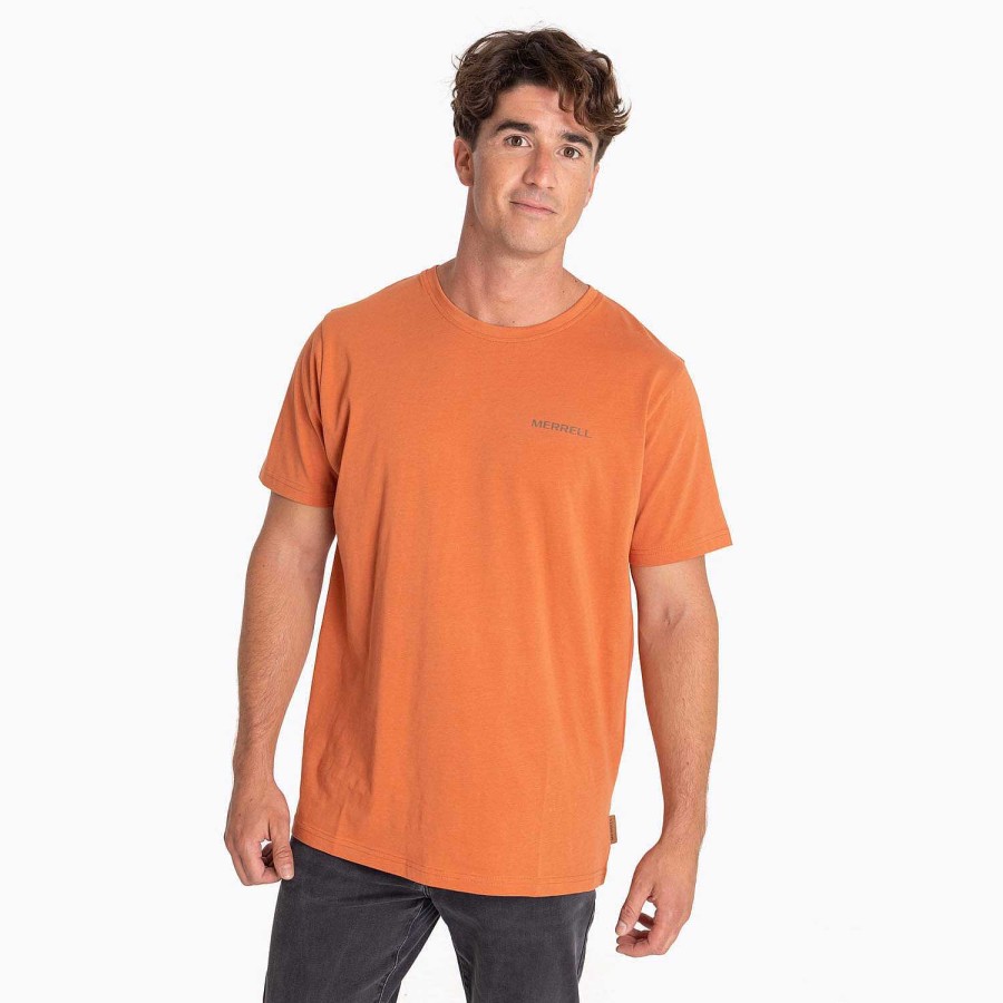 MEN Rockford T-shirts | Back Print Men's T-shirt Terracotta