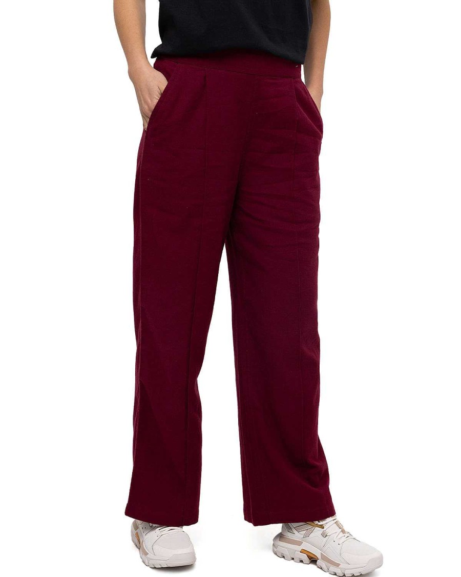 WOMEN Rockford Pants and Jeans | Women's Casual Pants Weekender Relaxed Wide Leg Bottom Red Cat Carmenere