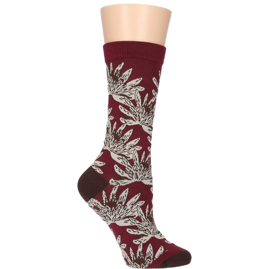 WOMEN Rockford Socks | Flowsilv Women's Bamboo Socks Burgundy