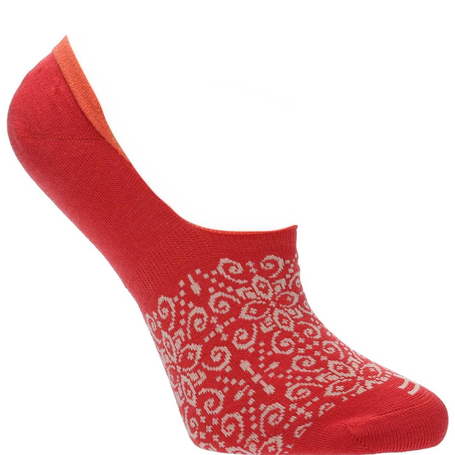 WOMEN Rockford Socks | Inv Barr Women's Bamboo Sock Red Rockford Grid