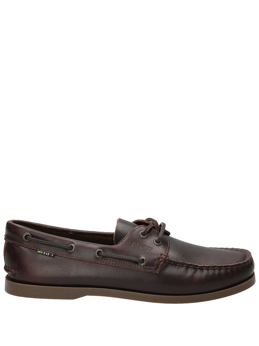 MEN Rockford Moccasins | Men's Leather Moccasin Boat Dark Brown Rockford Amaretto