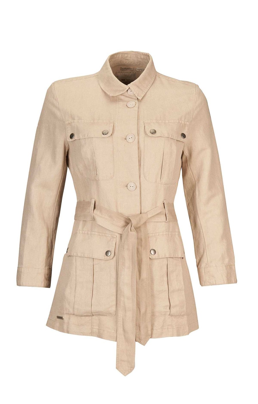 WOMEN Rockford Jackets and Parkas | Women's Organic Linen Jacket Kenya Beige Rockford Sand