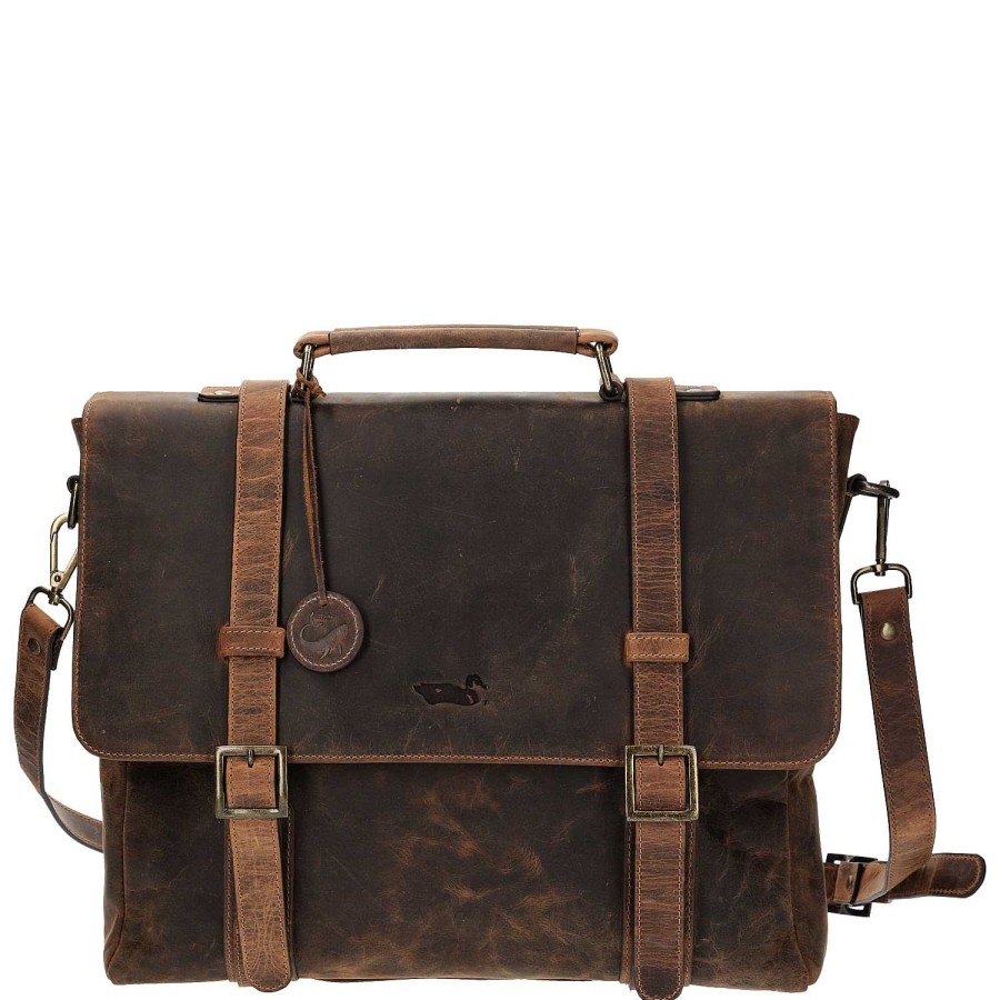 MEN Rockford Briefcases and Backpacks | Ocean Fede Men's Leather Briefcase Green Rockford Green/Olive