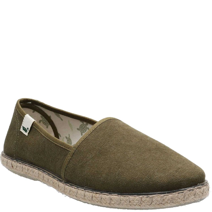 MEN Rockford Espadrilles | Men's Organic Cotton Espadrille Maya Olive Rockford Deep Olive