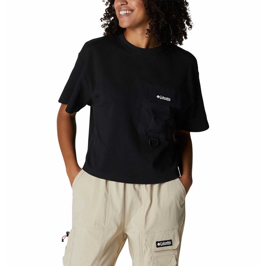 WOMEN Rockford T-shirts | Field Creek Cropped (010) Black