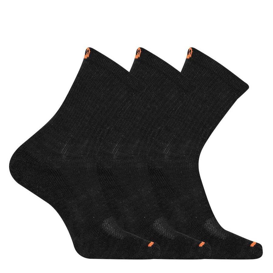 MEN Rockford Socks | Unisex Access Cotton Crew 3 Sock Black Merrell Black