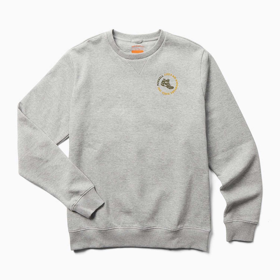 MEN Rockford Polerones | Crew Lifes An Adventure Men's Sweatshirt Gray Heather