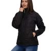 WOMEN Rockford Jackets and Parkas | Women's Casual Jacket W Mediumweight Insulated Triangle Quilted Jacket Black Cat Pitch Black