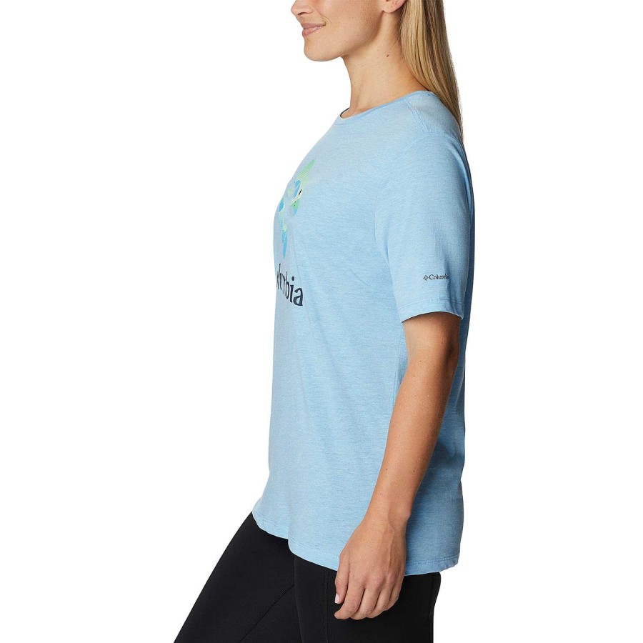 WOMEN Rockford T-shirts | Women's Short Sleeve T-shirt Bluebird Day Relaxed Crew Neck Columbia (457) Vista Blue